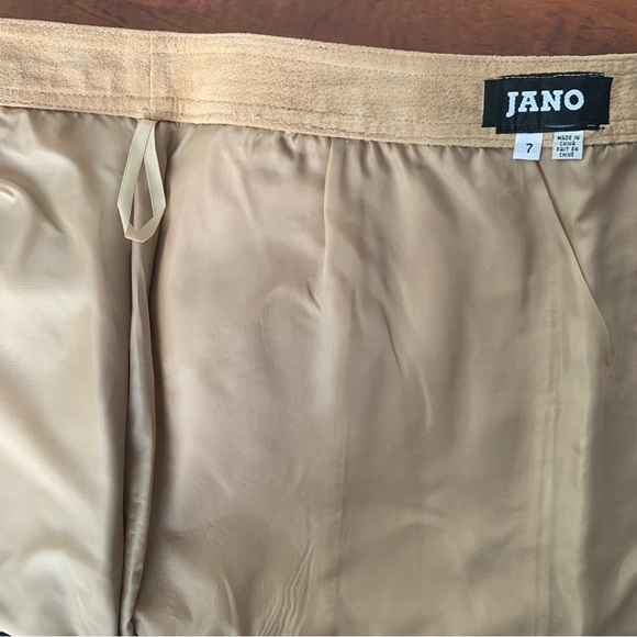 Jano Size 7 Tan Suede Pencil Skirt - Picture 6 of 10